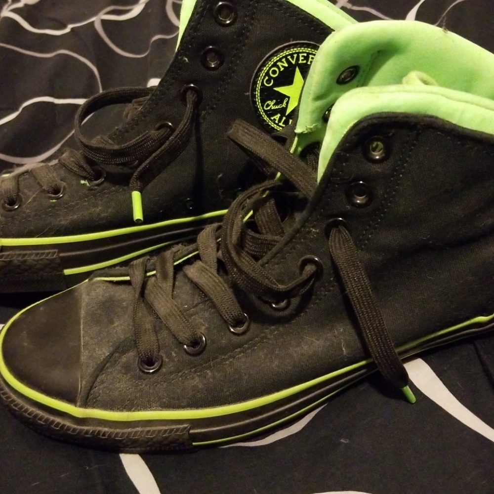 Converse with Green accents